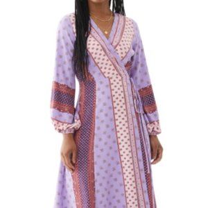 Scoop Printed Wrap Maxi Dress